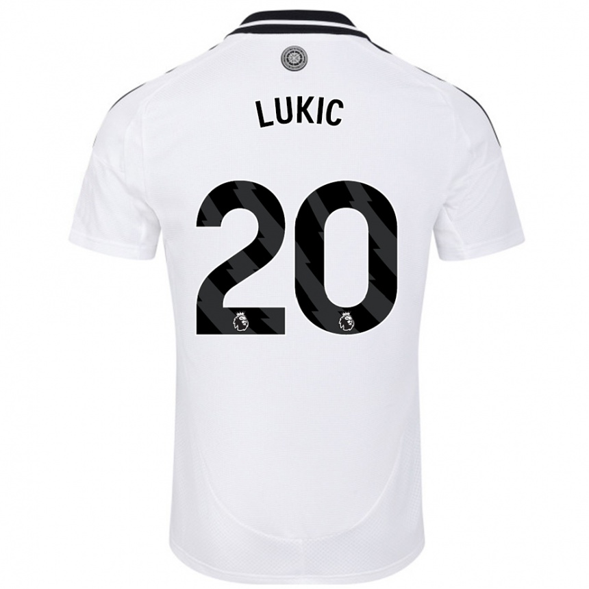 Kids Football Saša Lukić #20 White Home Jersey 2024/25 T-Shirt Australia