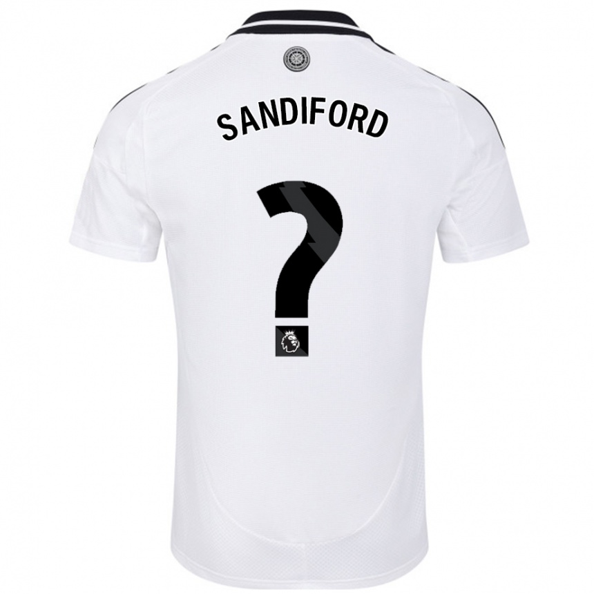 Kids Football Shaquille Sandiford #0 White Home Jersey 2024/25 T-Shirt Australia