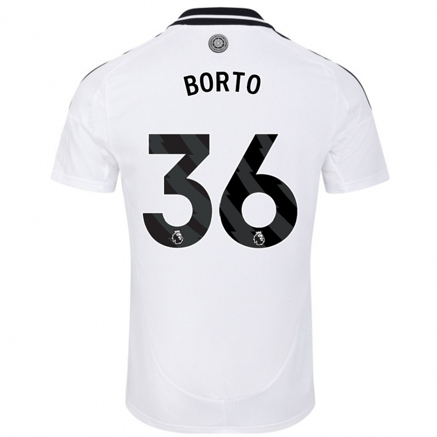 Kids Football Alex Borto #36 White Home Jersey 2024/25 T-Shirt Australia