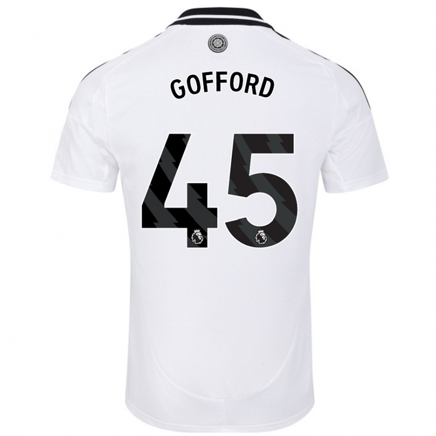 Kids Football Oliver Gofford #45 White Home Jersey 2024/25 T-Shirt Australia