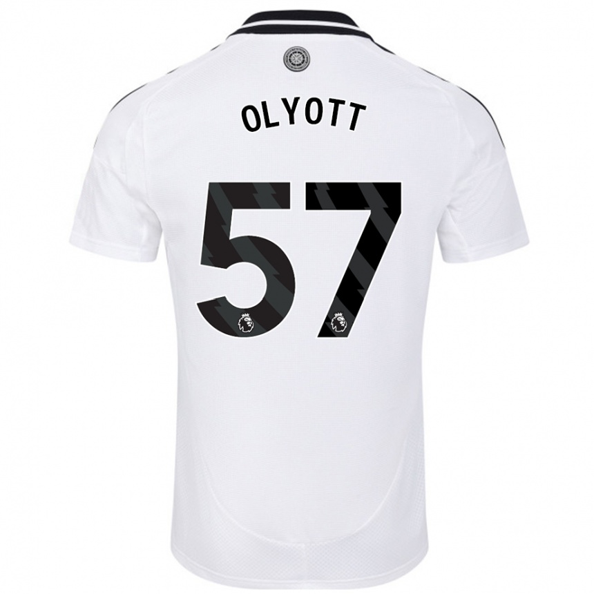 Kids Football Tom Olyott #57 White Home Jersey 2024/25 T-Shirt Australia