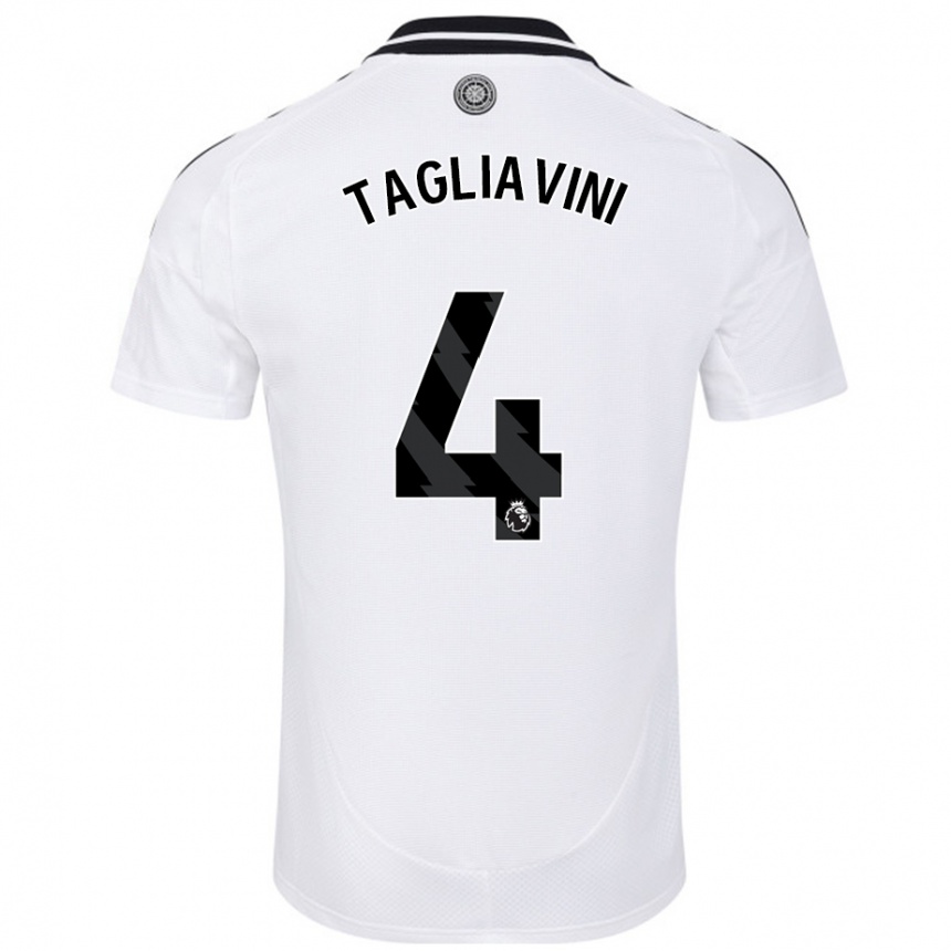 Kids Football Ella Tagliavini #4 White Home Jersey 2024/25 T-Shirt Australia