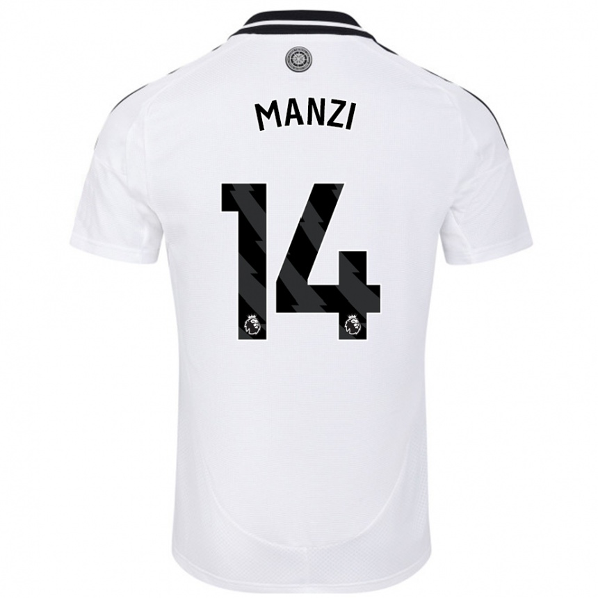 Kids Football Sophie Manzi #14 White Home Jersey 2024/25 T-Shirt Australia