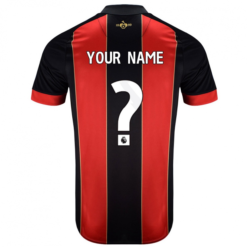 Kids Football Your Name #0 Red Black Home Jersey 2024/25 T-Shirt Australia