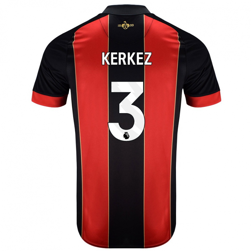 Kids Football Milos Kerkez #3 Red Black Home Jersey 2024/25 T-Shirt Australia