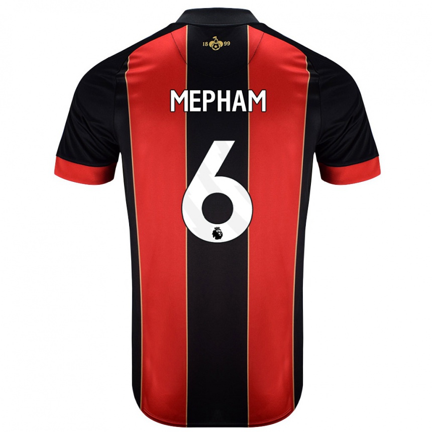 Kids Football Chris Mepham #6 Red Black Home Jersey 2024/25 T-Shirt Australia