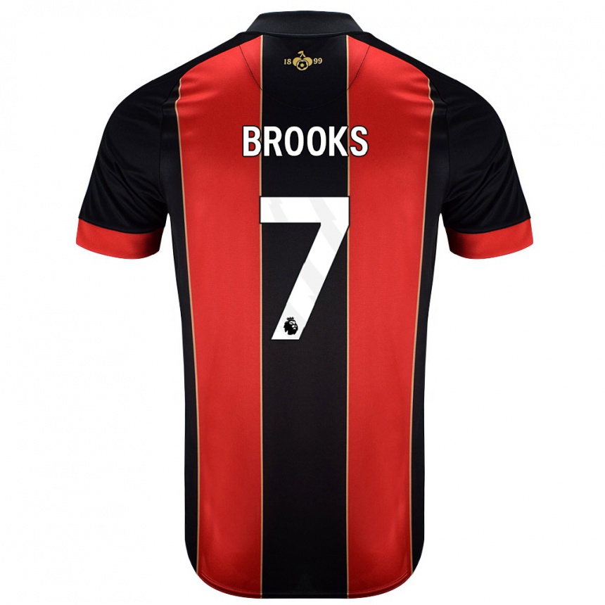 Kids Football David Brooks #7 Red Black Home Jersey 2024/25 T-Shirt Australia