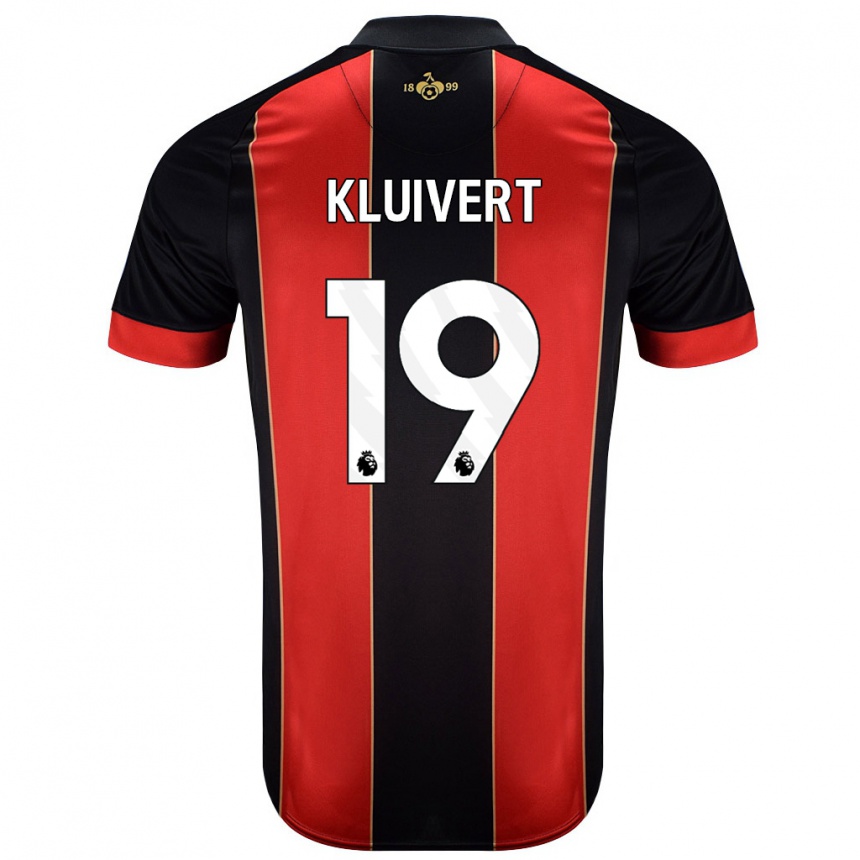 Kids Football Justin Kluivert #19 Red Black Home Jersey 2024/25 T-Shirt Australia