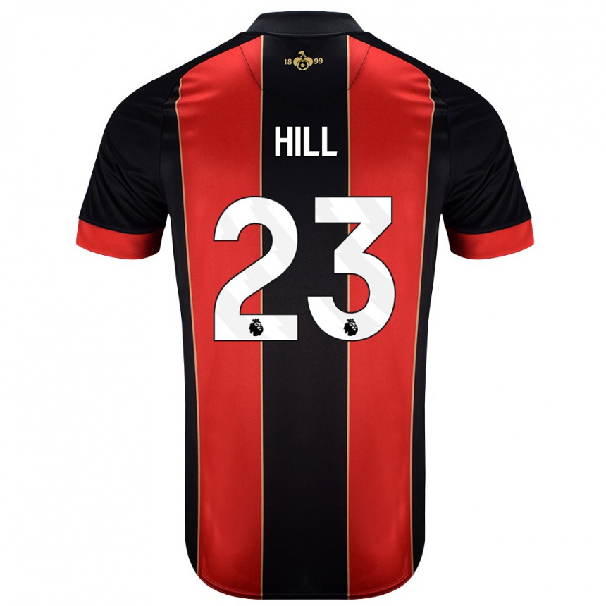 Kids Football James Hill #23 Red Black Home Jersey 2024/25 T-Shirt Australia