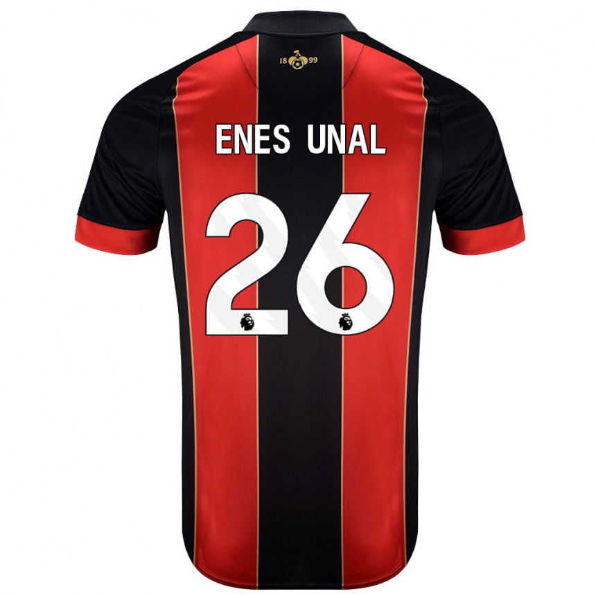 Kids Football Enes Ünal #26 Red Black Home Jersey 2024/25 T-Shirt Australia