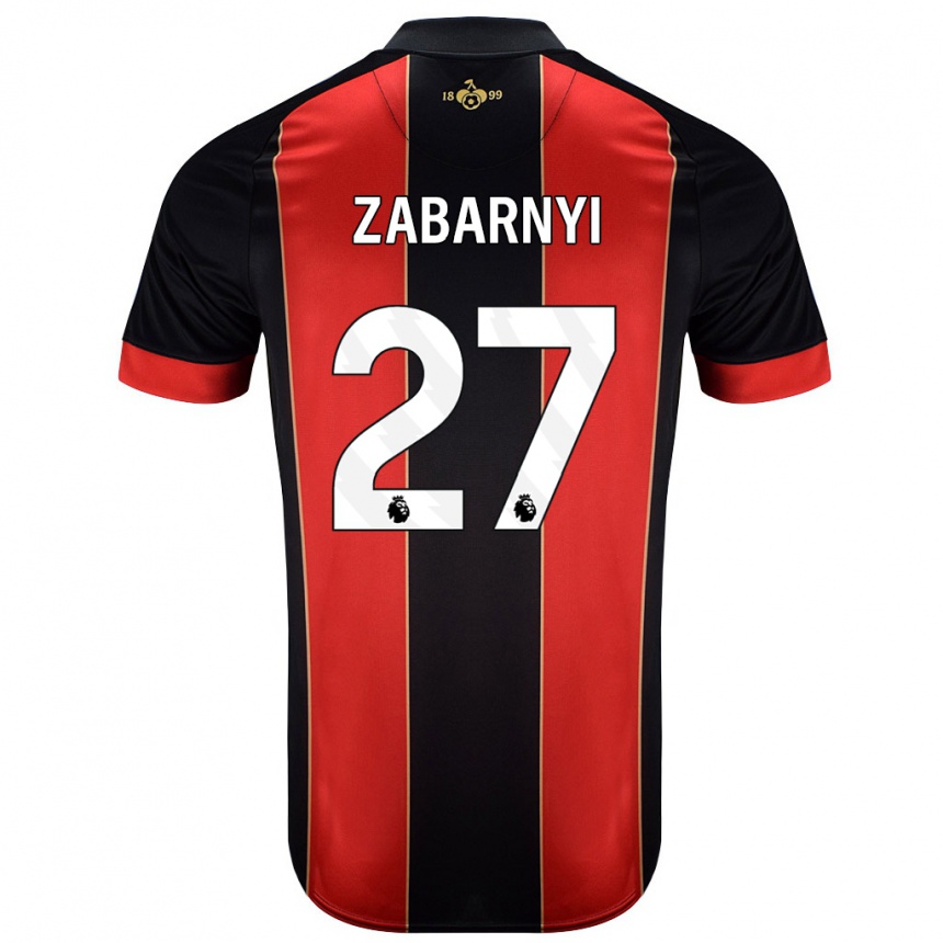 Kids Football Ilya Zabarnyi #27 Red Black Home Jersey 2024/25 T-Shirt Australia