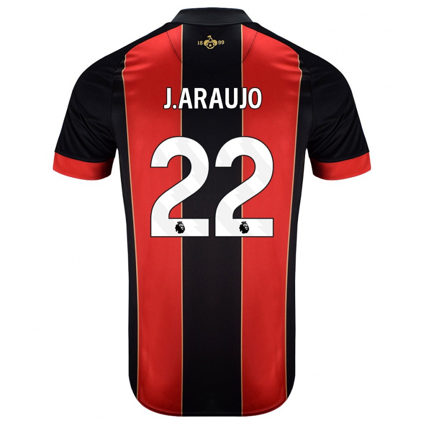 Kids Football Julián Araujo #28 Red Black Home Jersey 2024/25 T-Shirt Australia