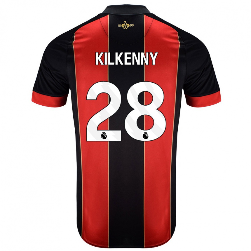 Kids Football Gavin Kilkenny #28 Red Black Home Jersey 2024/25 T-Shirt Australia