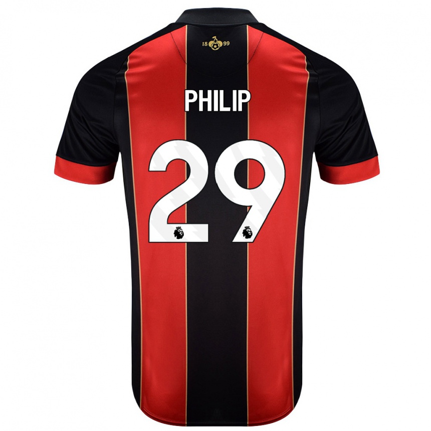 Kids Football Philip Billing #29 Red Black Home Jersey 2024/25 T-Shirt Australia