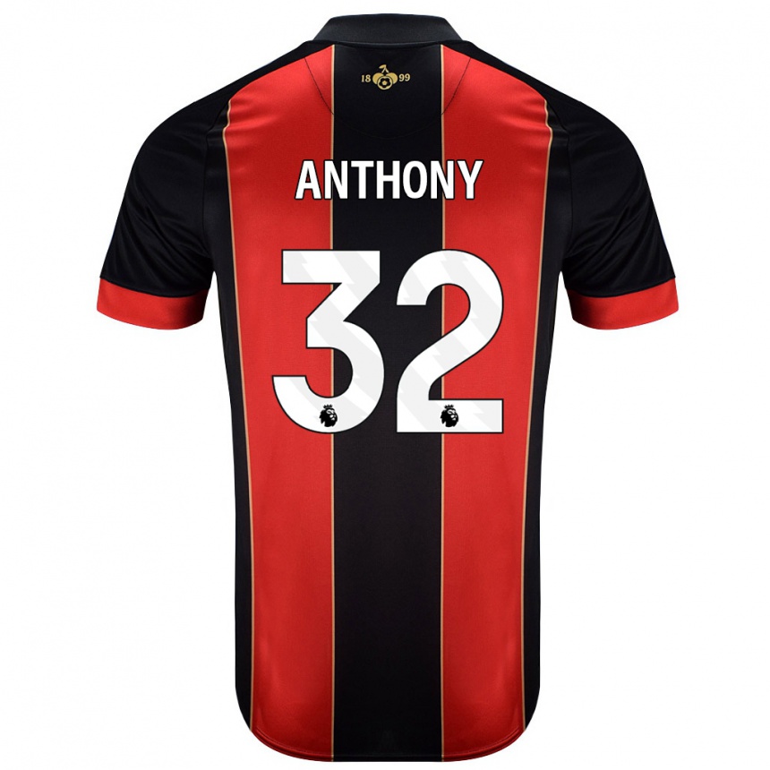 Kids Football Jaidon Anthony #32 Red Black Home Jersey 2024/25 T-Shirt Australia