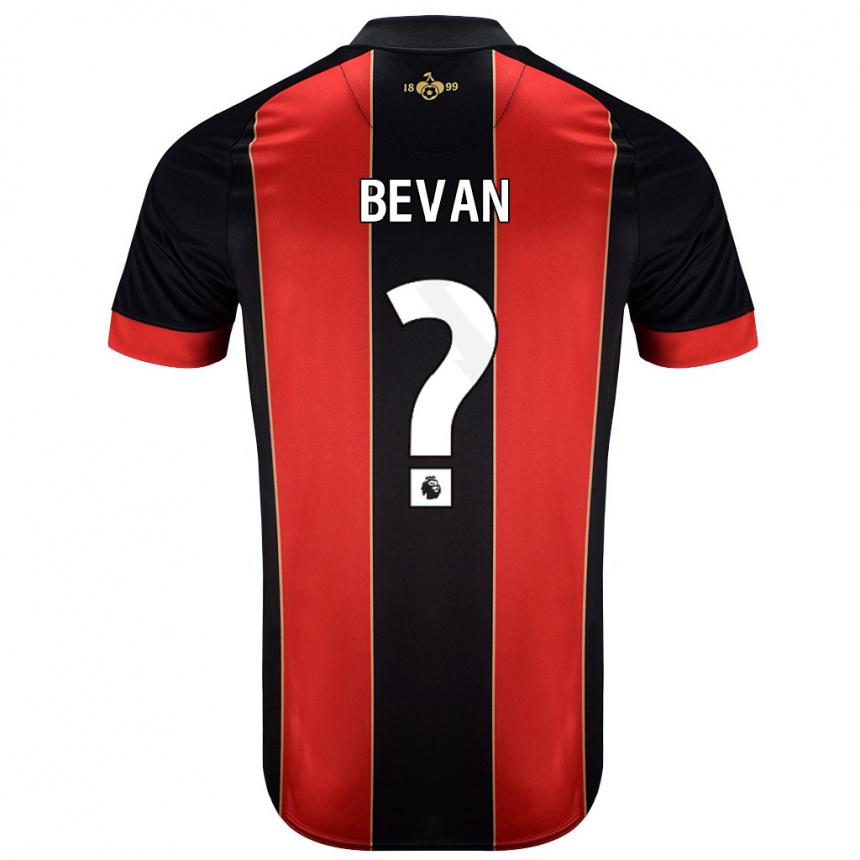 Kids Football Owen Bevan #0 Red Black Home Jersey 2024/25 T-Shirt Australia