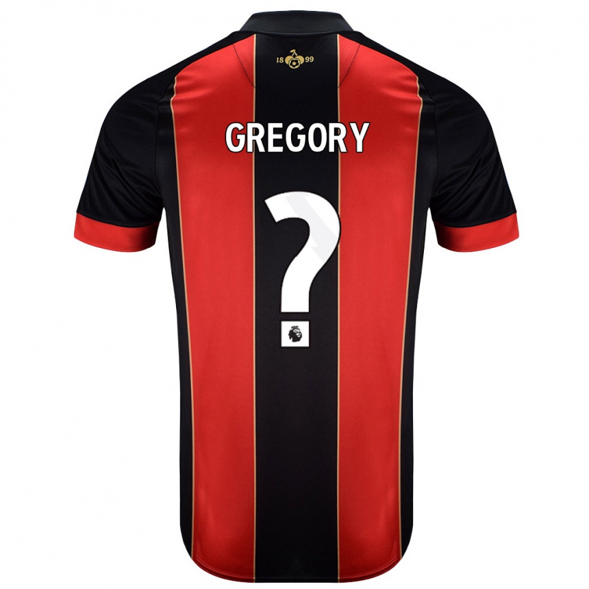 Kids Football Karlos Gregory #0 Red Black Home Jersey 2024/25 T-Shirt Australia