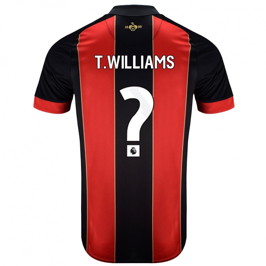 Kids Football Toure Williams #0 Red Black Home Jersey 2024/25 T-Shirt Australia