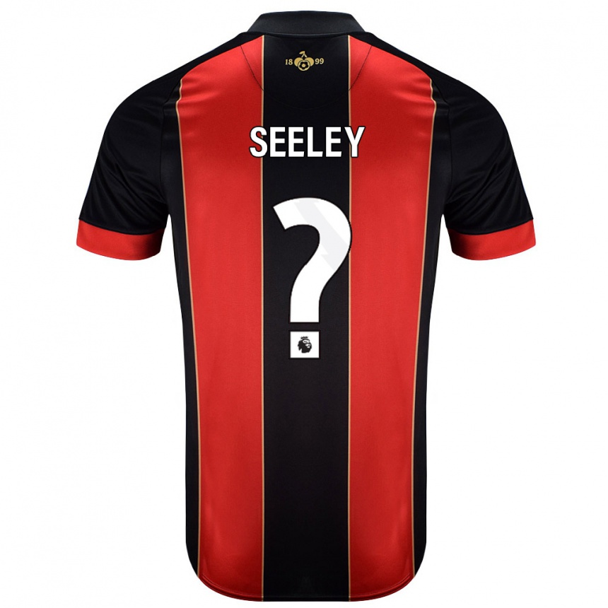 Kids Football Will Seeley #0 Red Black Home Jersey 2024/25 T-Shirt Australia