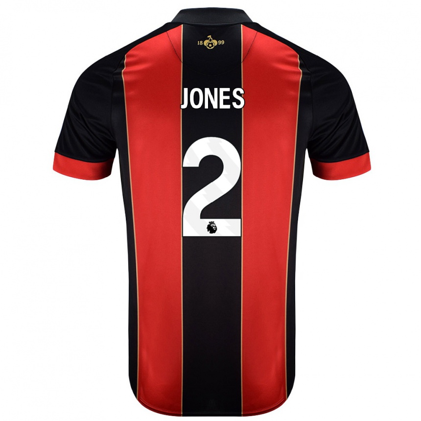 Kids Football Abby Jones #2 Red Black Home Jersey 2024/25 T-Shirt Australia