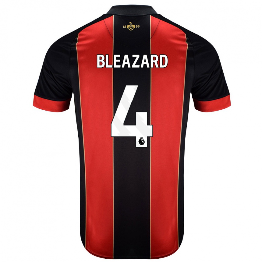 Kids Football Helen Bleazard #4 Red Black Home Jersey 2024/25 T-Shirt Australia