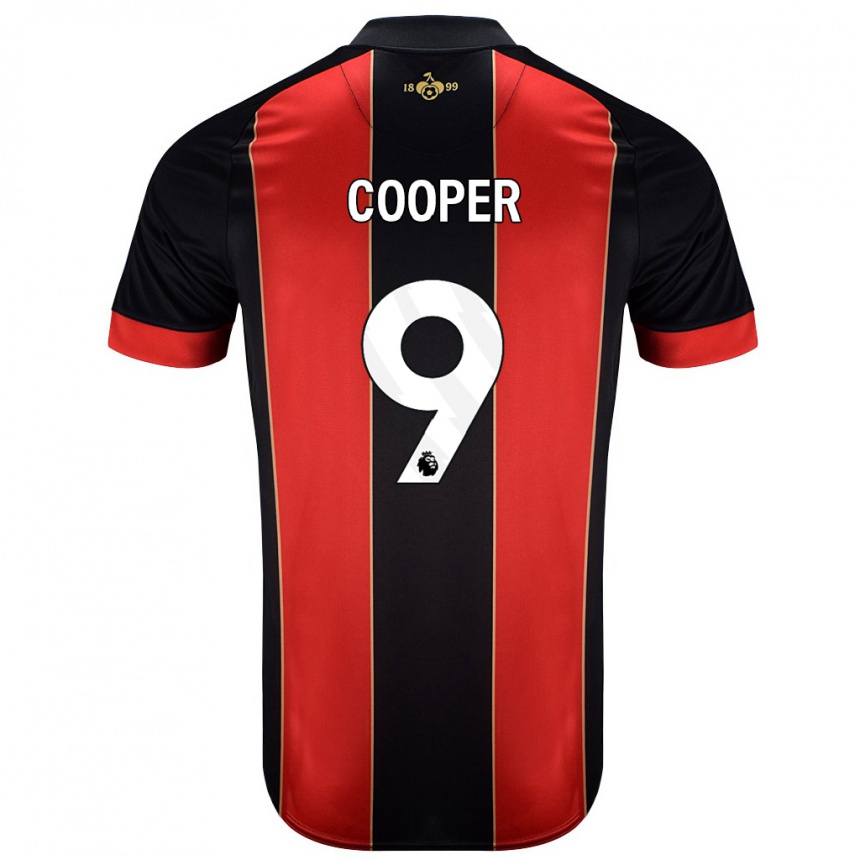 Kids Football Lucy Cooper #9 Red Black Home Jersey 2024/25 T-Shirt Australia