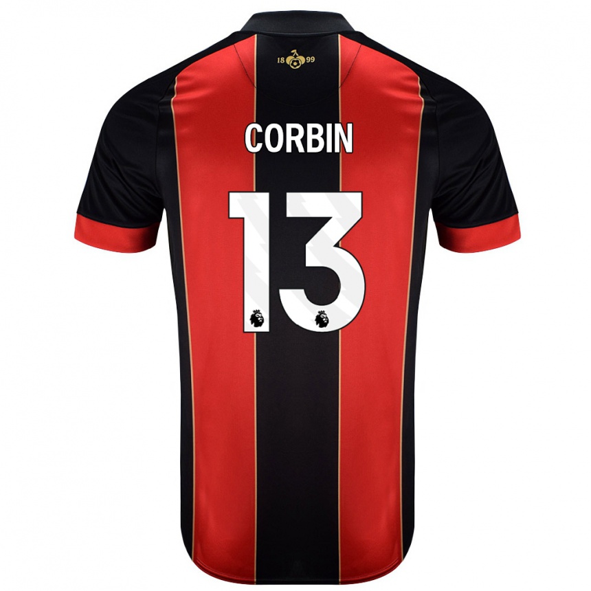 Kids Football Helen Corbin #13 Red Black Home Jersey 2024/25 T-Shirt Australia