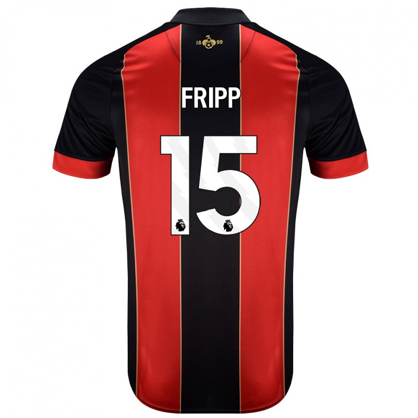 Kids Football Kelly Fripp #15 Red Black Home Jersey 2024/25 T-Shirt Australia