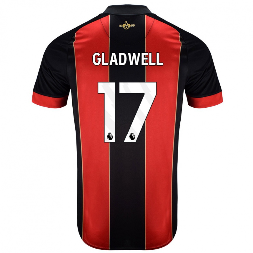 Kids Football Molly Gladwell #17 Red Black Home Jersey 2024/25 T-Shirt Australia