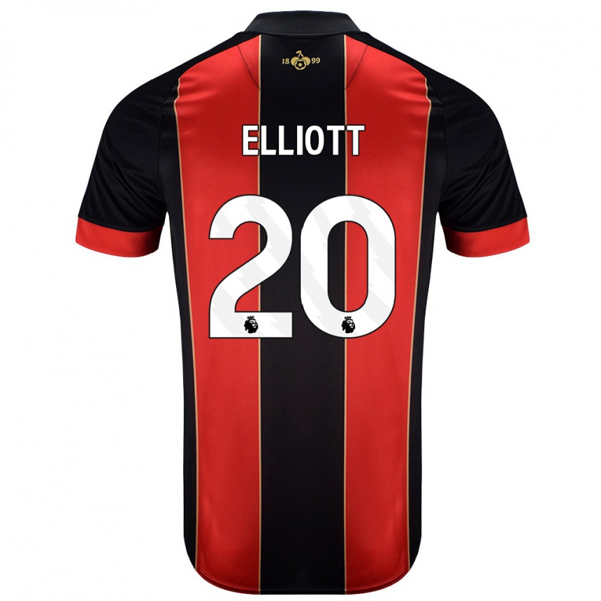 Kids Football Kaitlyn Elliott #20 Red Black Home Jersey 2024/25 T-Shirt Australia