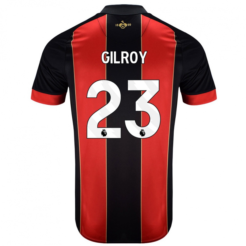 Kids Football Chloe Gilroy #23 Red Black Home Jersey 2024/25 T-Shirt Australia