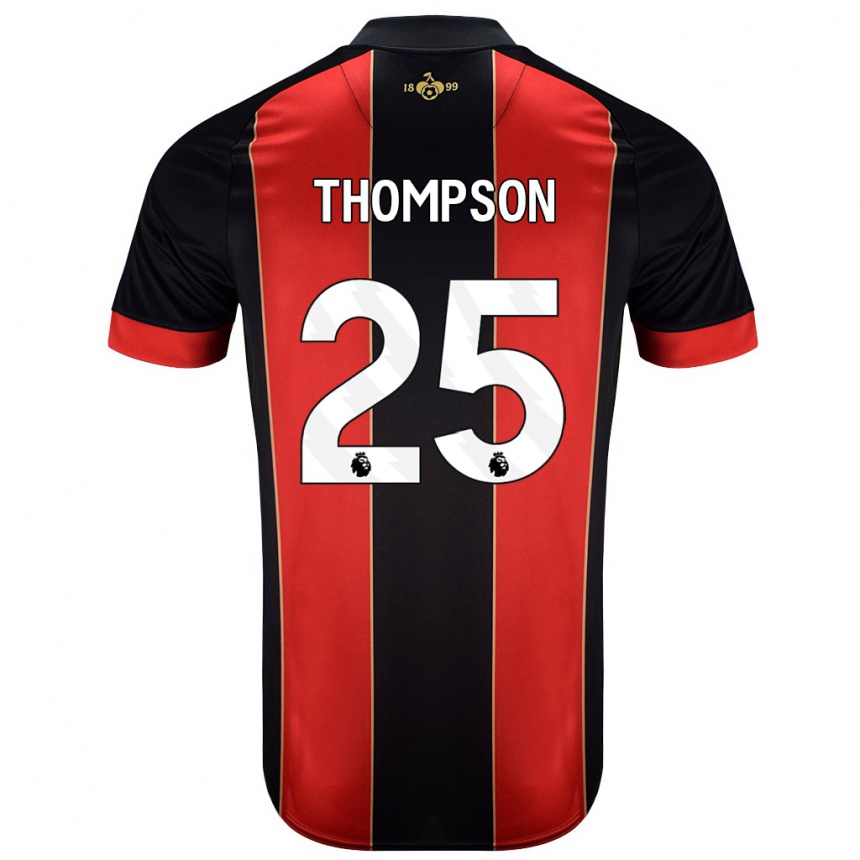 Kids Football Kenni Thompson #25 Red Black Home Jersey 2024/25 T-Shirt Australia