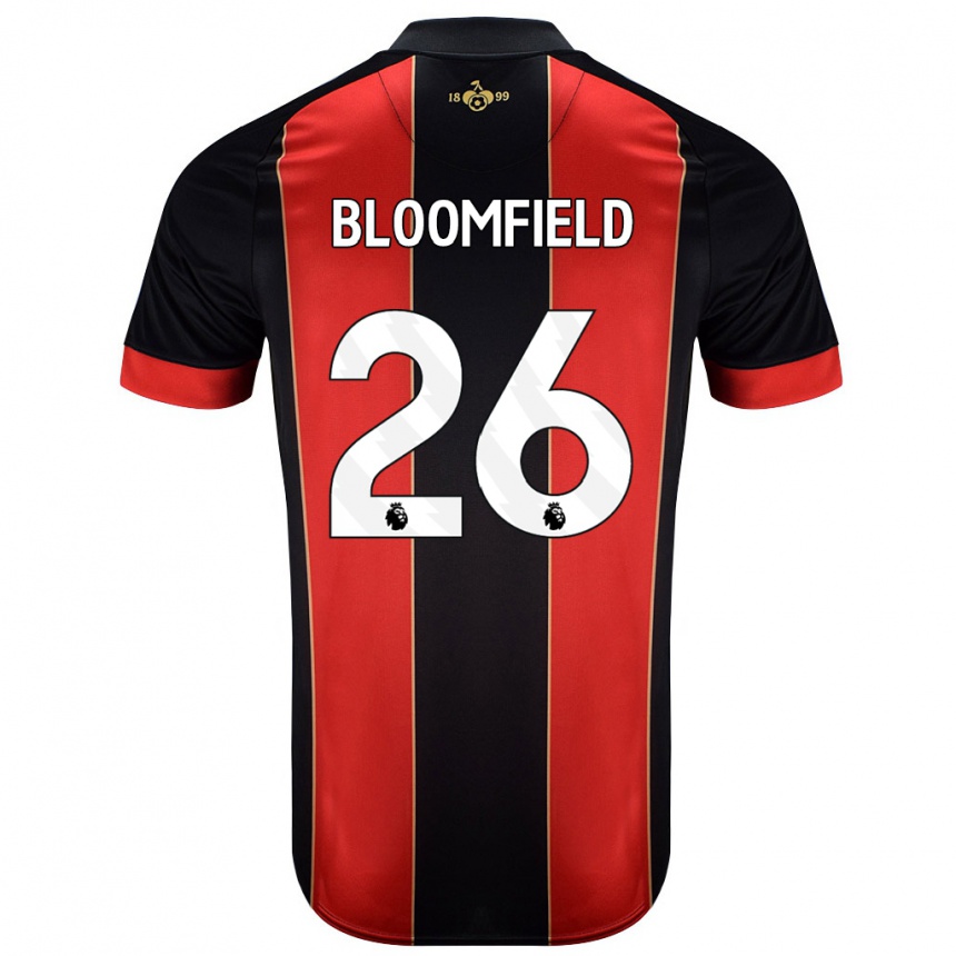 Kids Football Erin Bloomfield #26 Red Black Home Jersey 2024/25 T-Shirt Australia