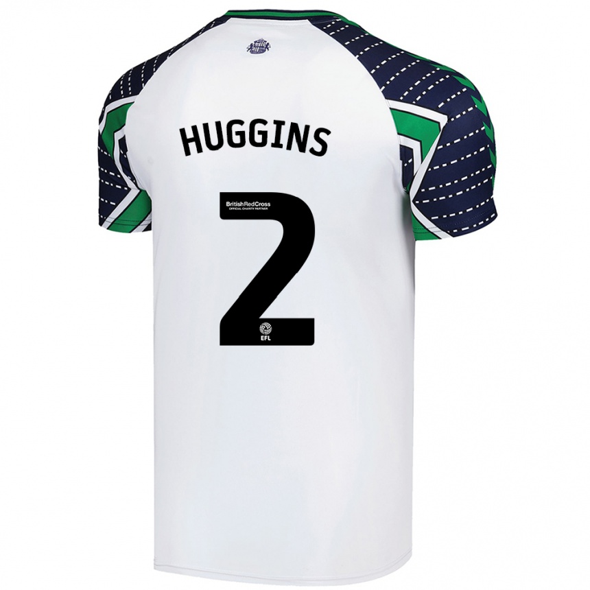 Kids Football Niall Huggins #2 White Away Jersey 2024/25 T-Shirt Australia