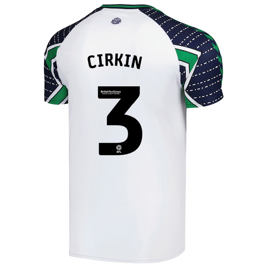 Kids Football Dennis Cirkin #3 White Away Jersey 2024/25 T-Shirt Australia