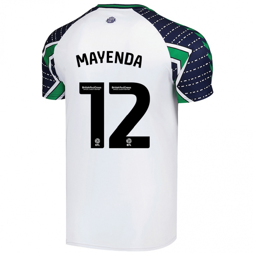 Kids Football Eliezer Mayenda #12 White Away Jersey 2024/25 T-Shirt Australia