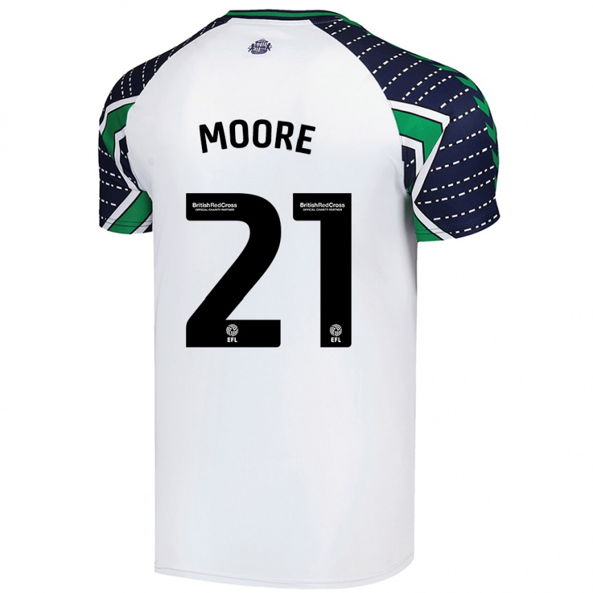 Kids Football Simon Moore #21 White Away Jersey 2024/25 T-Shirt Australia