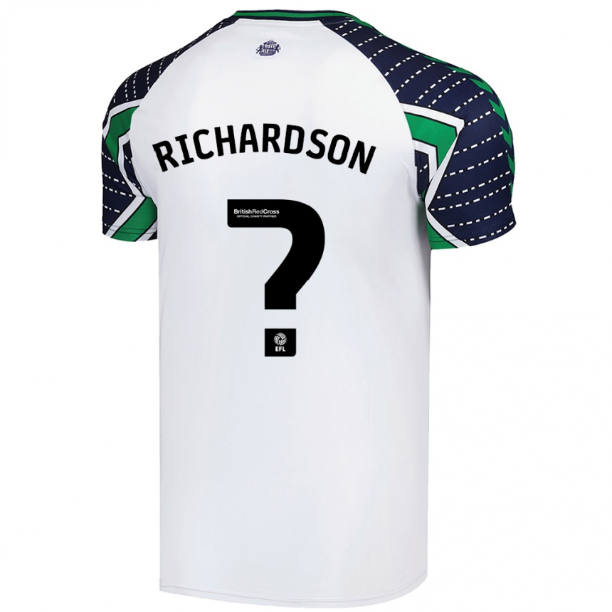 Kids Football Adam Richardson #0 White Away Jersey 2024/25 T-Shirt Australia