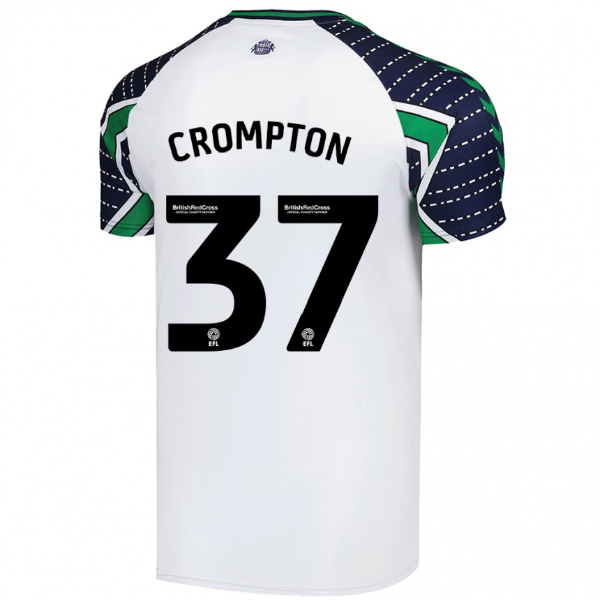 Kids Football Ben Crompton #37 White Away Jersey 2024/25 T-Shirt Australia