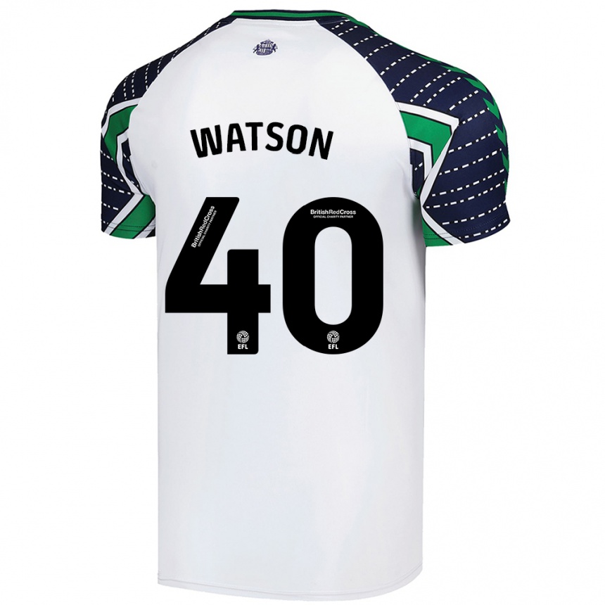 Kids Football Tom Watson #40 White Away Jersey 2024/25 T-Shirt Australia