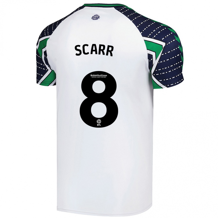 Kids Football Emily Scarr #8 White Away Jersey 2024/25 T-Shirt Australia