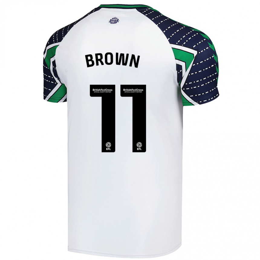 Kids Football Jessica Brown #11 White Away Jersey 2024/25 T-Shirt Australia