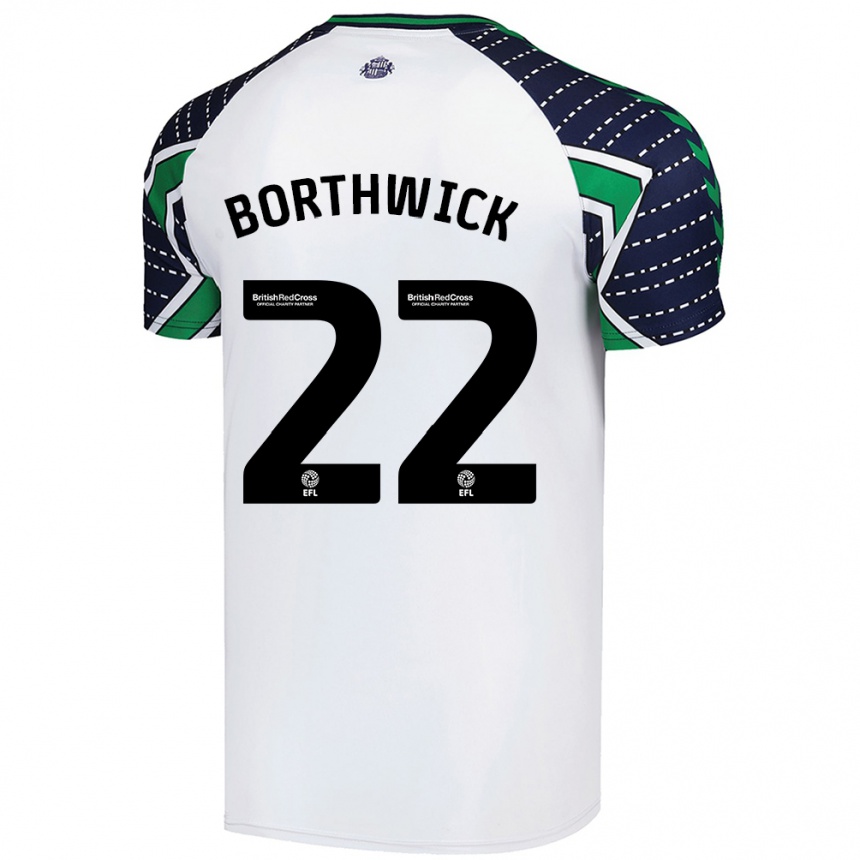 Kids Football Megan Borthwick #22 White Away Jersey 2024/25 T-Shirt Australia