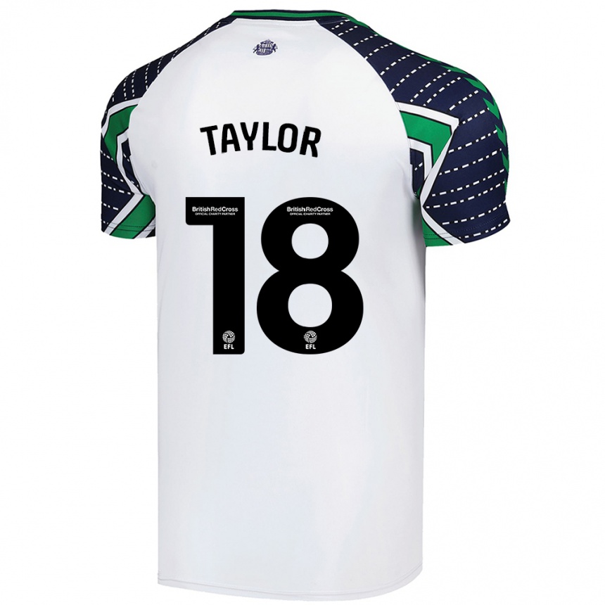 Kids Football Ellis Taylor #18 White Away Jersey 2024/25 T-Shirt Australia