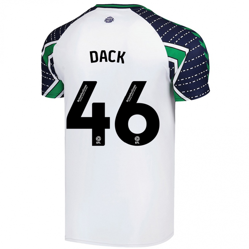 Kids Football Bradley Dack #46 White Away Jersey 2024/25 T-Shirt Australia