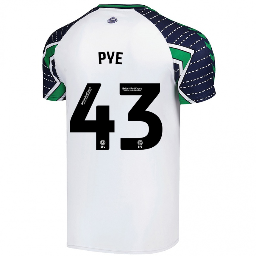 Kids Football Connor Pye #43 White Away Jersey 2024/25 T-Shirt Australia