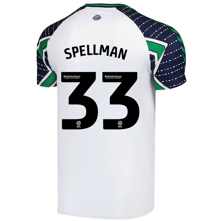 Kids Football Michael Spellman #33 White Away Jersey 2024/25 T-Shirt Australia