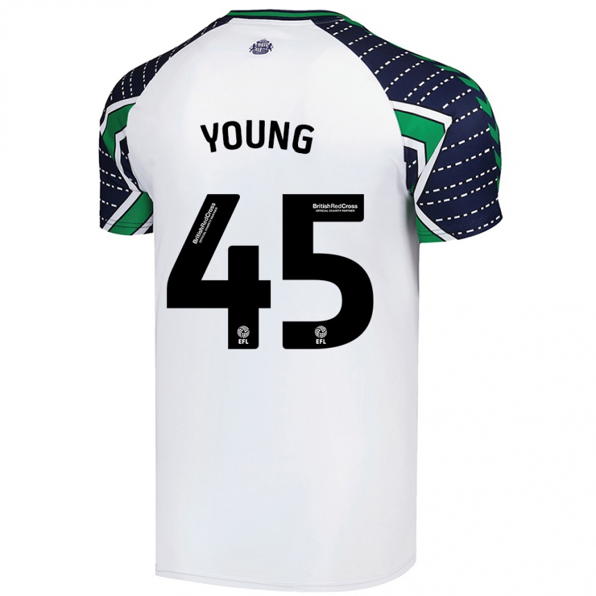 Kids Football Matthew Young #45 White Away Jersey 2024/25 T-Shirt Australia