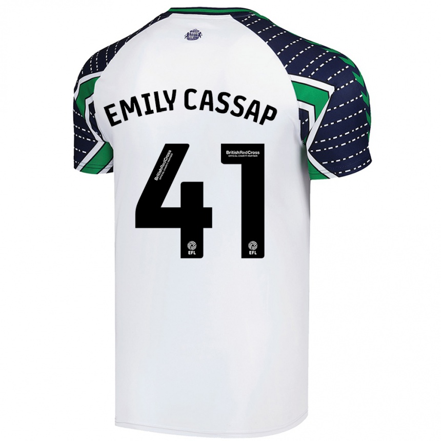 Kids Football Emily Cassap #41 White Away Jersey 2024/25 T-Shirt Australia