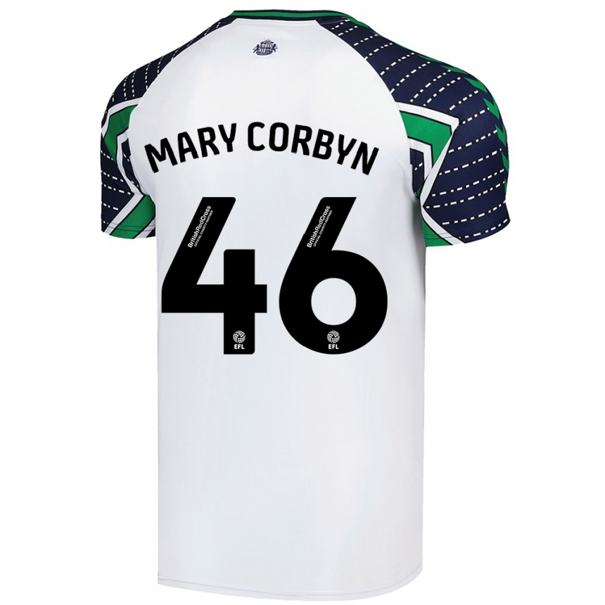 Kids Football Mary Corbyn #46 White Away Jersey 2024/25 T-Shirt Australia